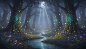 Enchanted Twilight Forest - Mystical Wall Art for Peace and Wonder