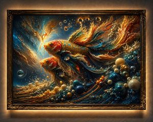 “Liquid Symphony: Koi in Motion”
