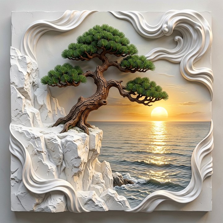 Cliffside Bonsai Sunset