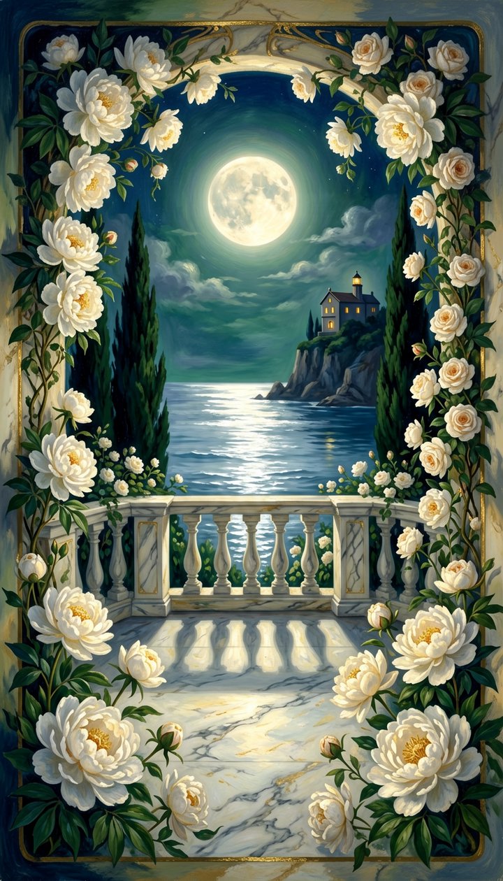 Moonlit Terrace in Bloom