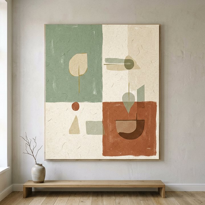 Sage and Terracotta Abstract