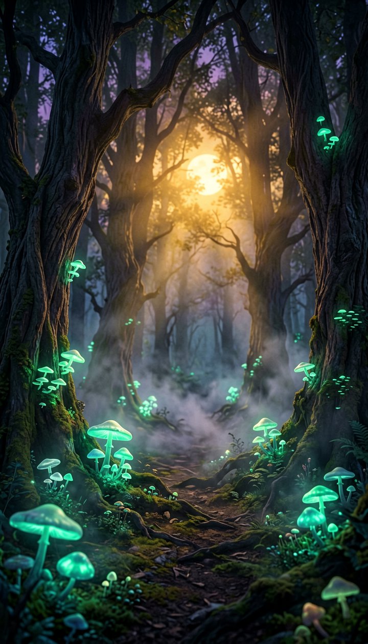 Enchanted Twilight Forest - Mystical Wall Art