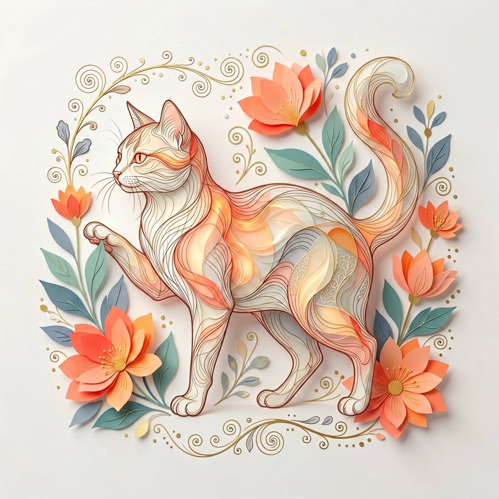 Paper Quilled Cat